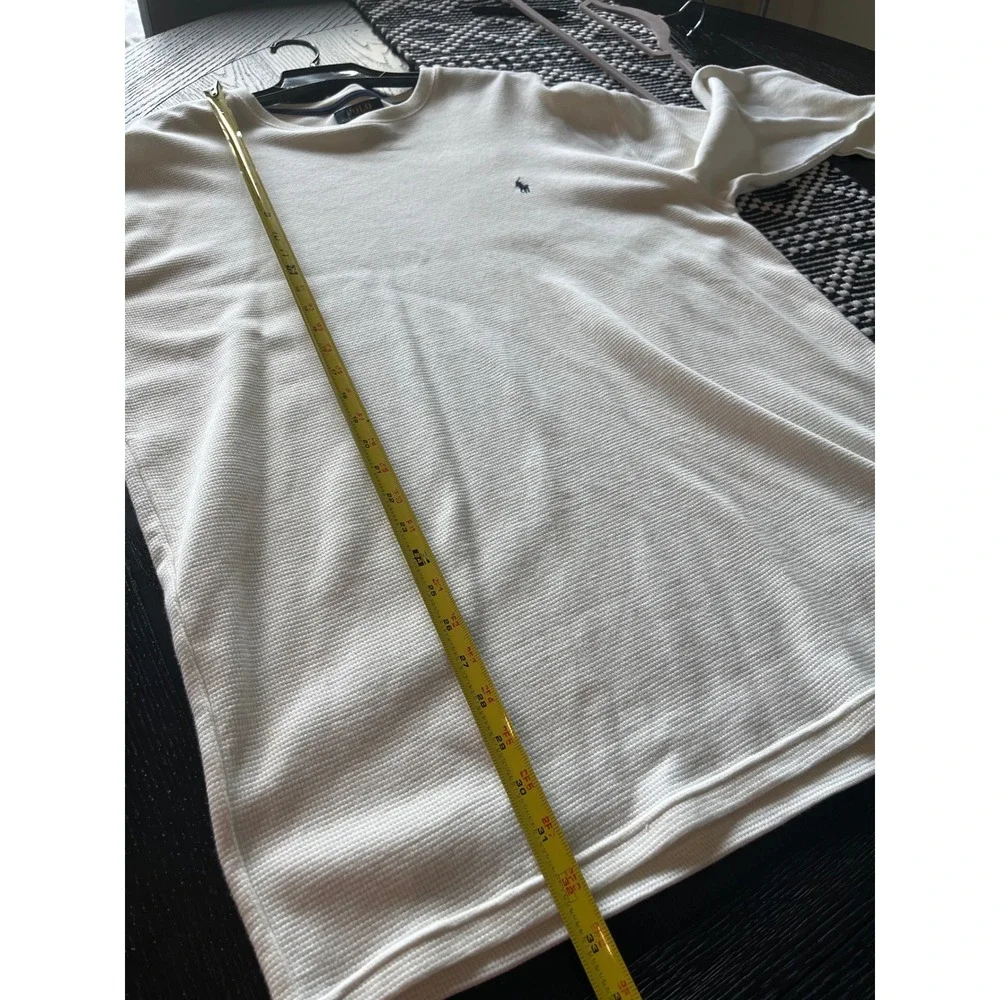 Polo Ralph Lauren Mens 2XLT White Waffle Knit Thermal Long Sleeve Shirt Tall